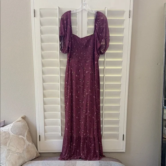 Tinsel Maroon Floral Maxi Dress - Picture 4 of 5